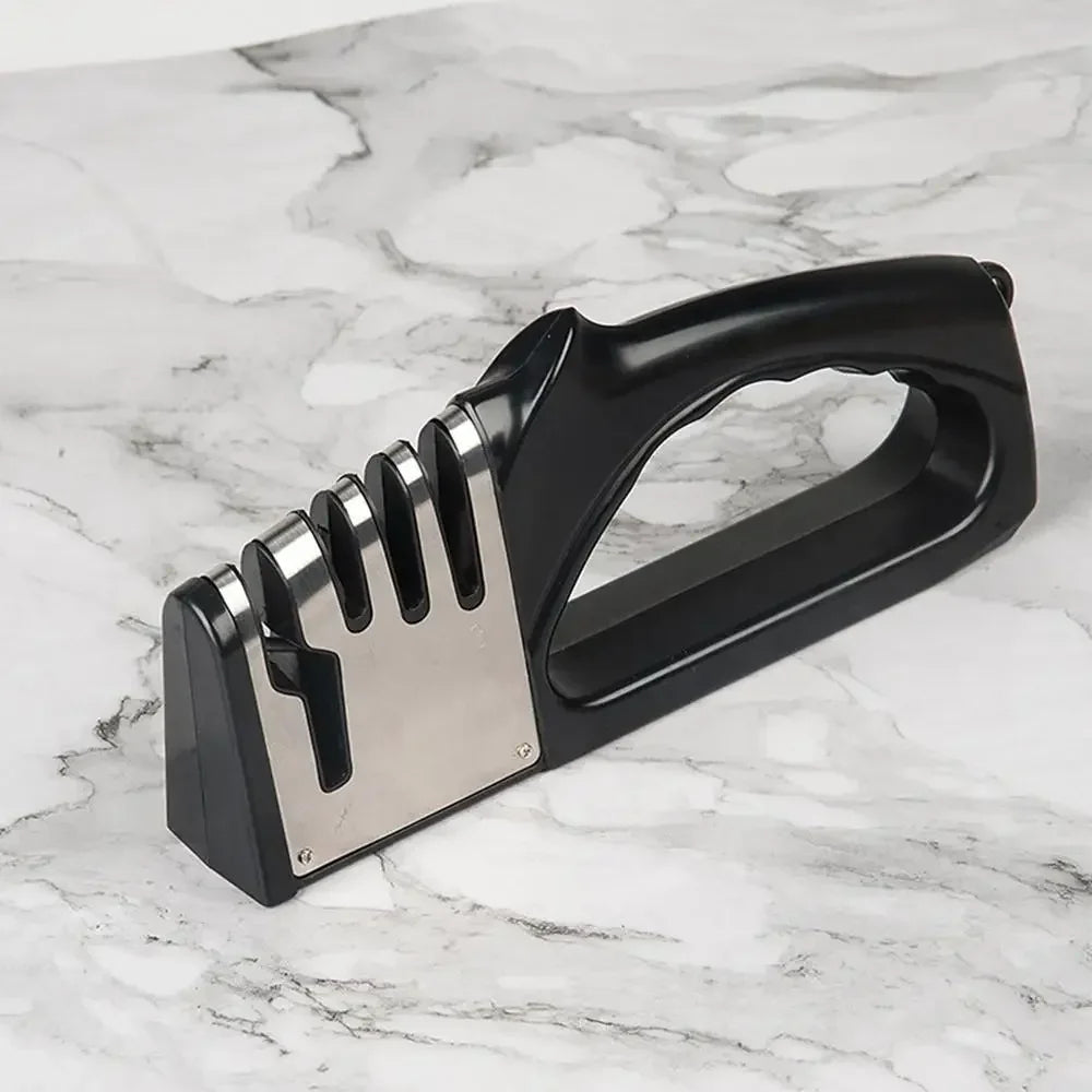 Afilador de cuchillos de cocina de 4 segmentos, Base antideslizante portátil multifuncional, accesorios de utensilios de cocina para el hogar
