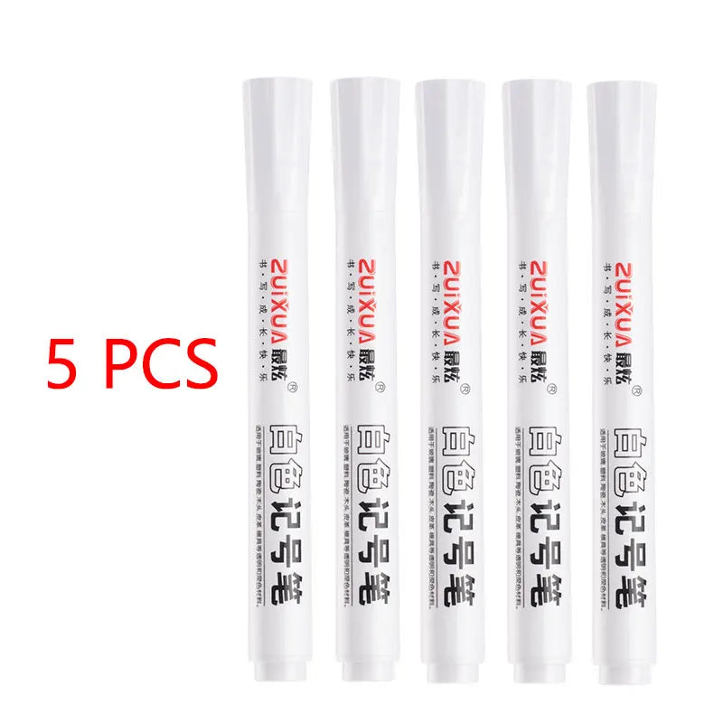 Evidenziatori bianchi da 1/3/5 pezzi, penna gel bianca oleosa impermeabile da 2,0 mm, pennarelli per schizzi graffiti, articoli di cancelleria e forniture scolastiche