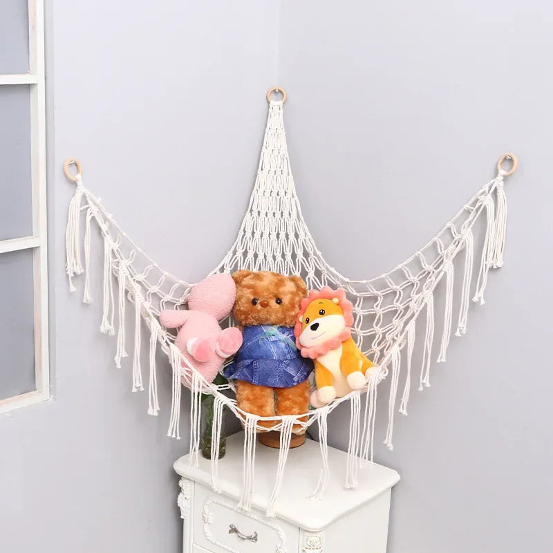 Hammock Net Toys Storage Boho Decor Children Room Toys Stuffed Animals Toys Hammock Net Organize Bohemia Soft Storage Swing