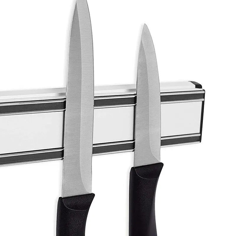 Estante para cuchillos magnético de cocina de aleación de aluminio montado en la pared, soporte para cuchillos magnético fuerte, bloque de cuchillos, estante de almacenamiento