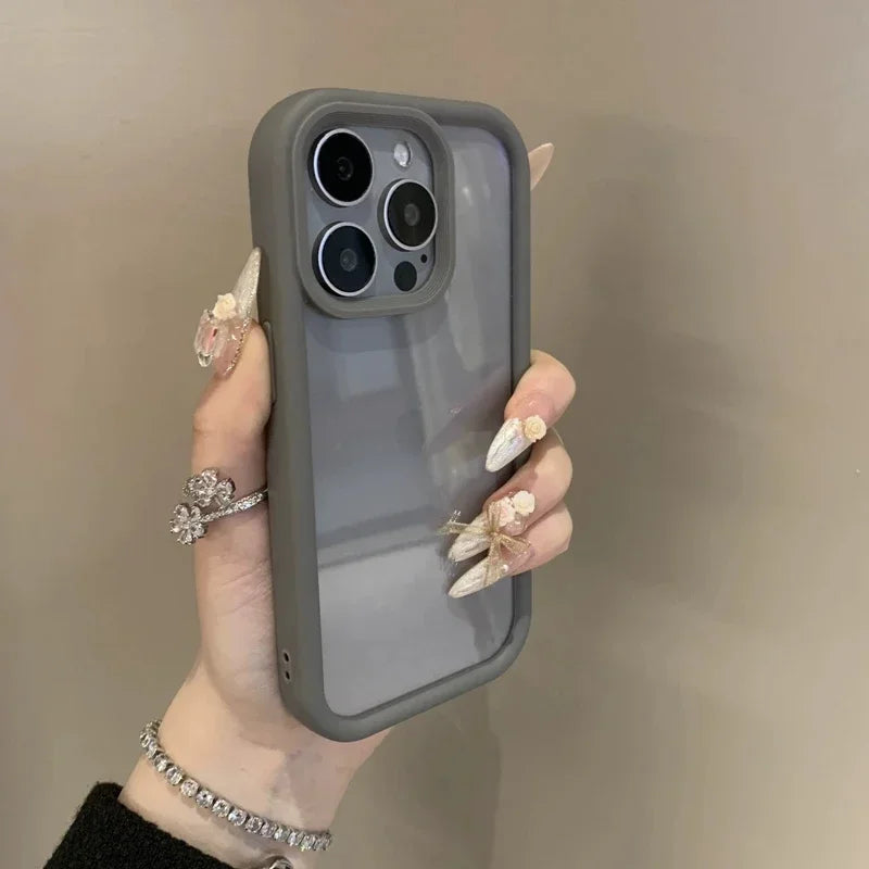Funda de teléfono dura transparente de lujo para iPhone 16, 15, 14, 13, 12 Pro Max Plus, fundas de parachoques transparentes a prueba de golpes, funda coque