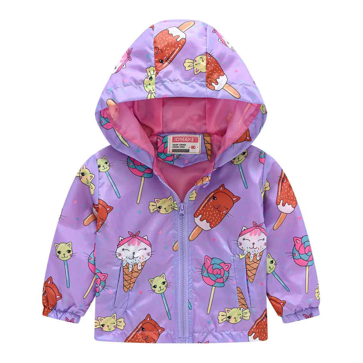 Chaqueta impermeable con capucha para niños y niñas, cortavientos con cremallera y estampado de dinosaurio de dibujos animados, a la moda, novedad