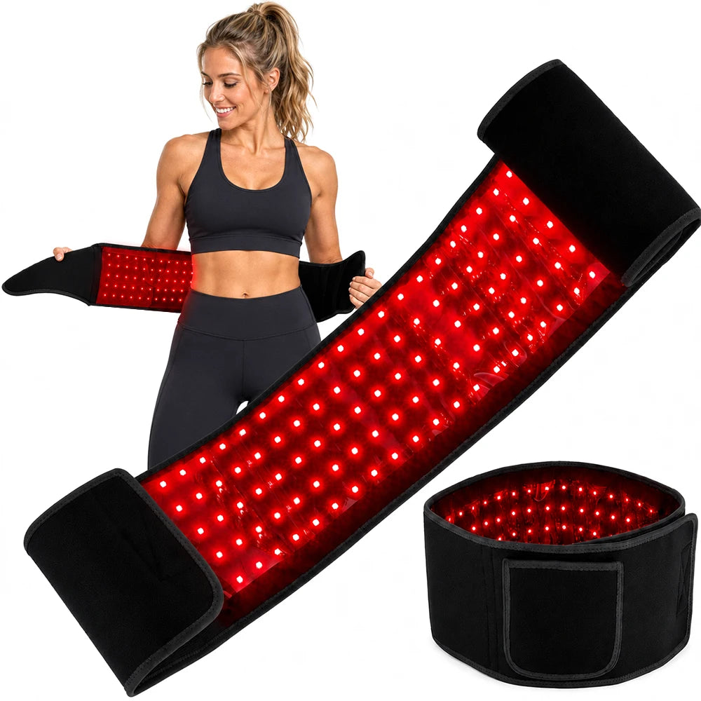 Cinturón de terapia de luz roja 660nm 850nm Terapia de luz infrarroja cercana para el cuerpo, relaja los músculos, la inflamación, mejora la circulación