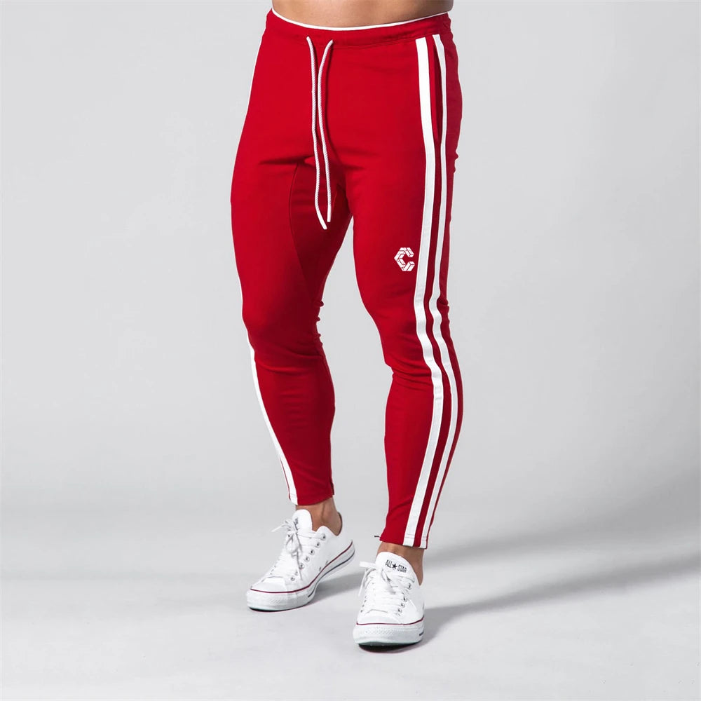 Corons 2024, pantalones de chándal a rayas laterales para hombre, pantalones de algodón para entrenamiento de gimnasio, pantalones pitillo informales a la moda para hombre