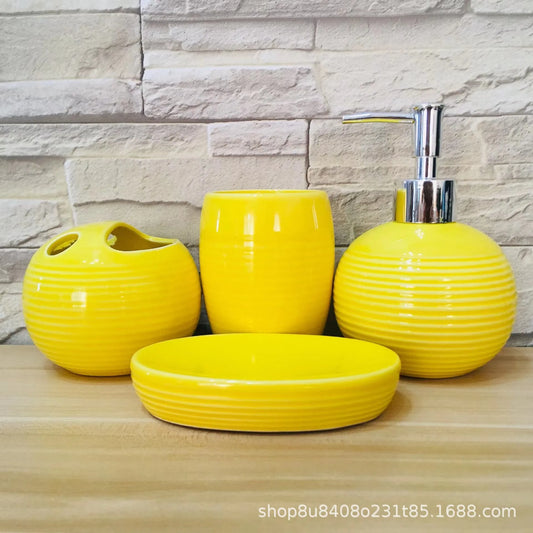 Juego de Accesorios de Baño de Cerámica Modernos y Minimalistas de 4 Piezas - ¡Elegante y Duradero!
