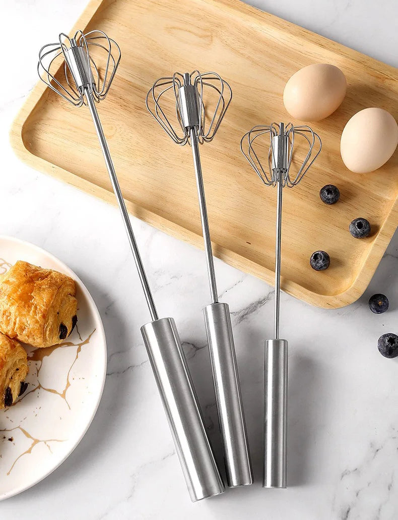 Batidor de huevos semiautomático, mezclador de huevos de crema giratorio, batidor de huevos Manual para el hogar, herramienta para hornear, herramientas de cocina