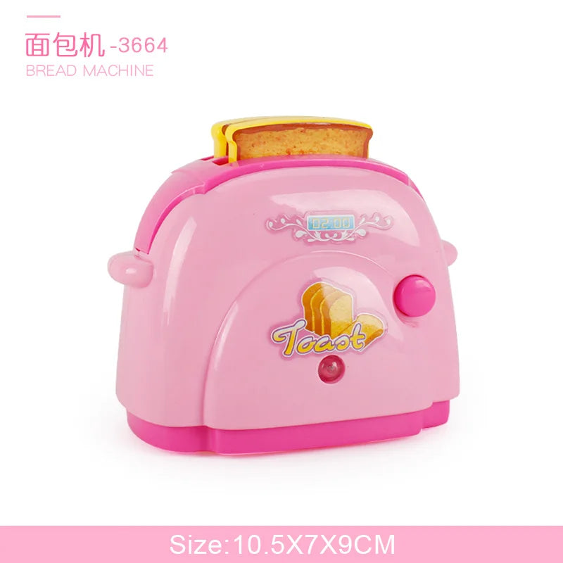 Casa de juegos de cocina simulada para niños, pequeños electrodomésticos, refrigerador, secador de pelo por microondas, máquina de café, hervidor eléctrico de juguete