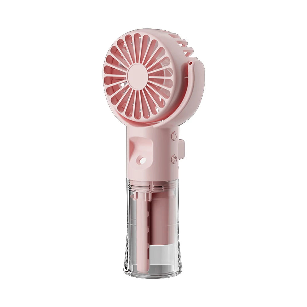 Miniventilador portátil de mano, dispositivo de pulverización de agua, con carga USB, 4 velocidades, para colgar en el cuello, Personal