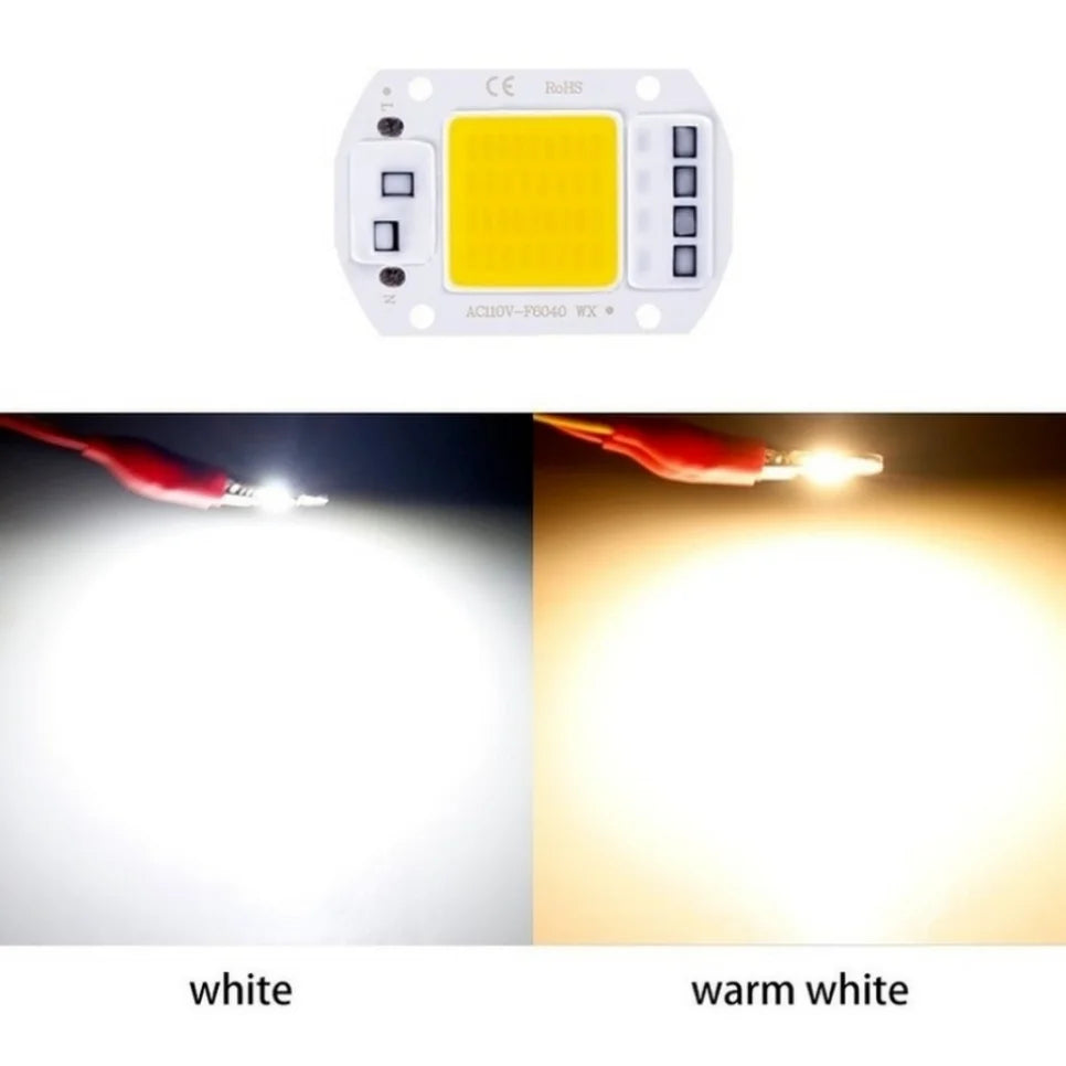 Lámpara LED COB con cuentas, 20W, 30W, 50W, 220V, IP65, IC inteligente, sin necesidad de controlador, luz de inundación DIY, foco de bombilla Led, lámpara con Chip para exteriores más brillante