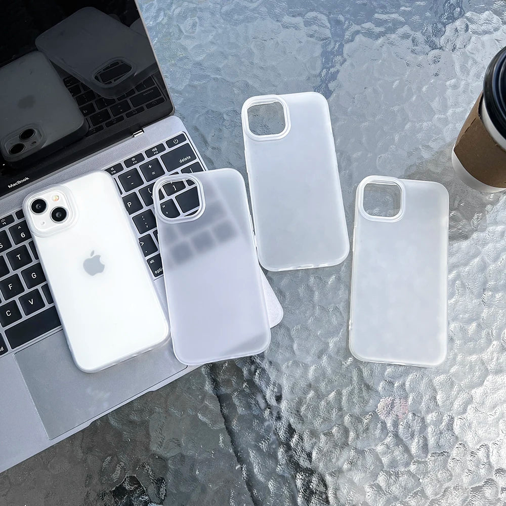 Funda de Teléfono de TPU Suave Mate para iPhone 17 Pro Max, Fundas para iPhone 11, 13, 15, 12, 16, 14 Plus, Air, 12 Mini, 17 Pro Max, Transparente
