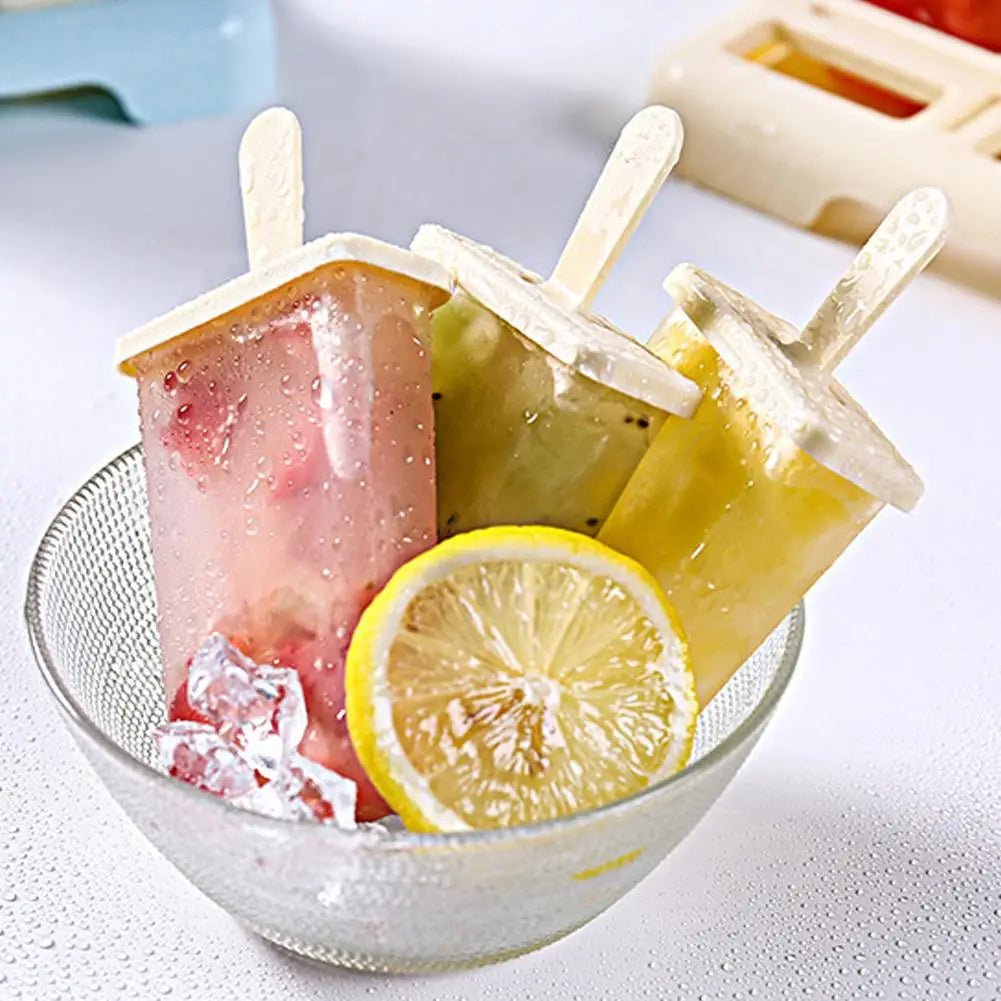 Moldes para helados de 9 piezas, molde para hacer helados de fácil desmolde, caja para helados caseros con palitos de plástico, utensilios de cocina