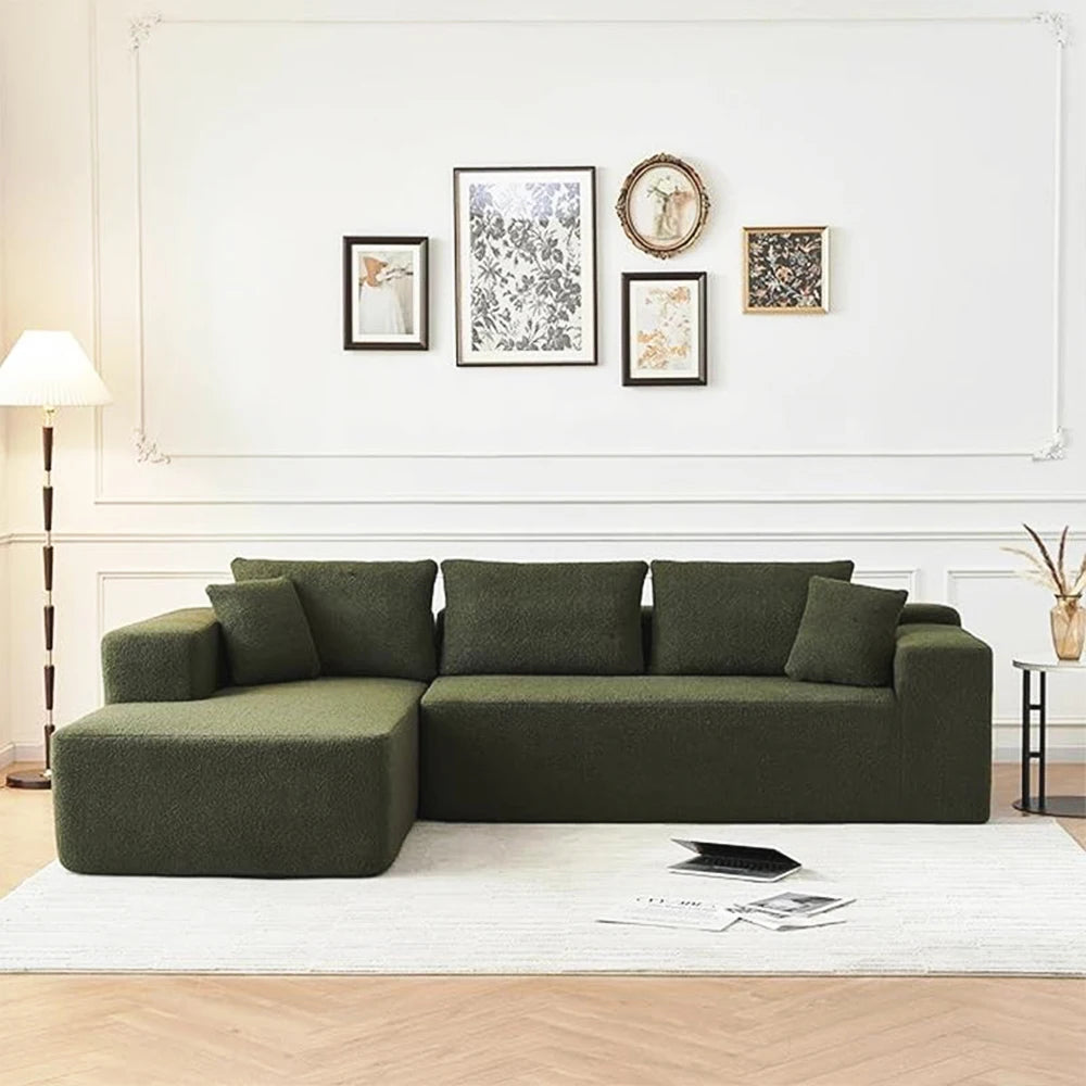 Sofá Cama Modular Reclinable, Tapizado, Moderno, para Sala de Estar, Apartamento, Compacto, de Tela y Esponja Comprimida, Esquinero