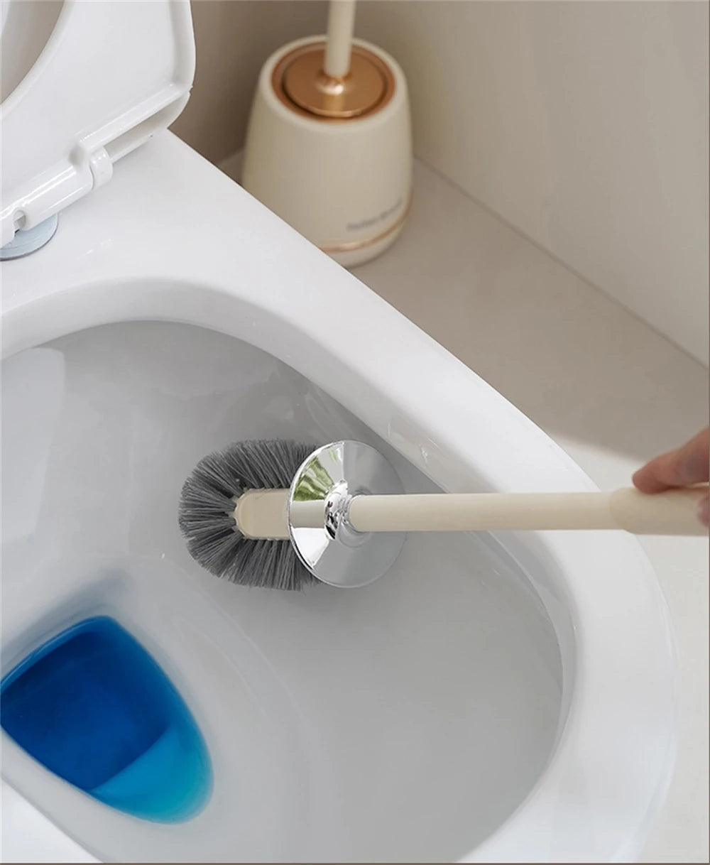 Cepillo de baño creativo con soporte, cepillos suaves para el hogar, accesorios de limpieza, base a prueba de fugas, herramientas de limpieza de secado rápido
