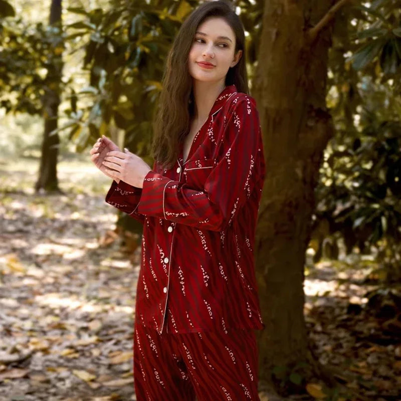 Ropa de dormir con estampado de estética para mujer, pijamas dulces Y2k, estilo europeo, elegante, con clase, a la moda, primavera y otoño