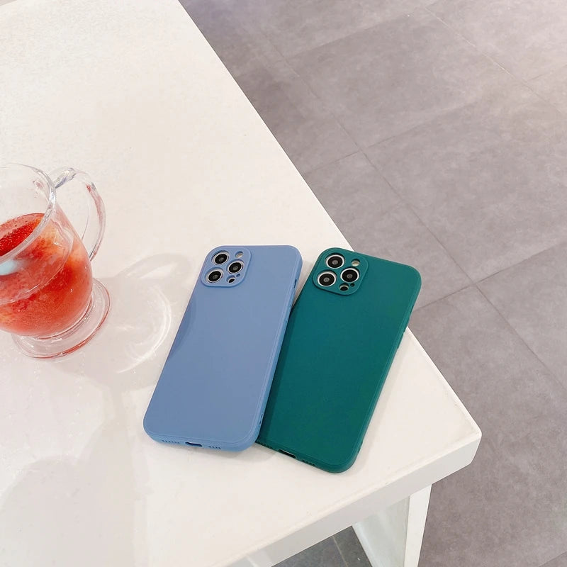 Funda de teléfono con protección de cámara para iPhone 11, 12, 13, 14 Pro Max XS X XR 7 8 Plus SE 2020, fundas traseras de parachoques a prueba de golpes