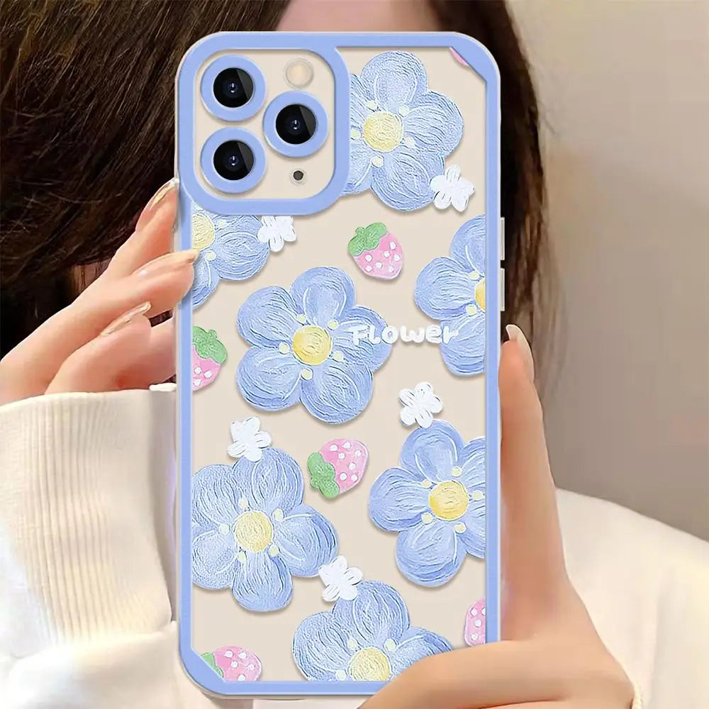 Funda de teléfono con forma de mariposa y flor para Realme C53 C55 C67 C63 C33 C30 C35 C51 C21Y C25Y C20 C15 C21 8i 9i 9 10 12 Pro Plus 8 5G