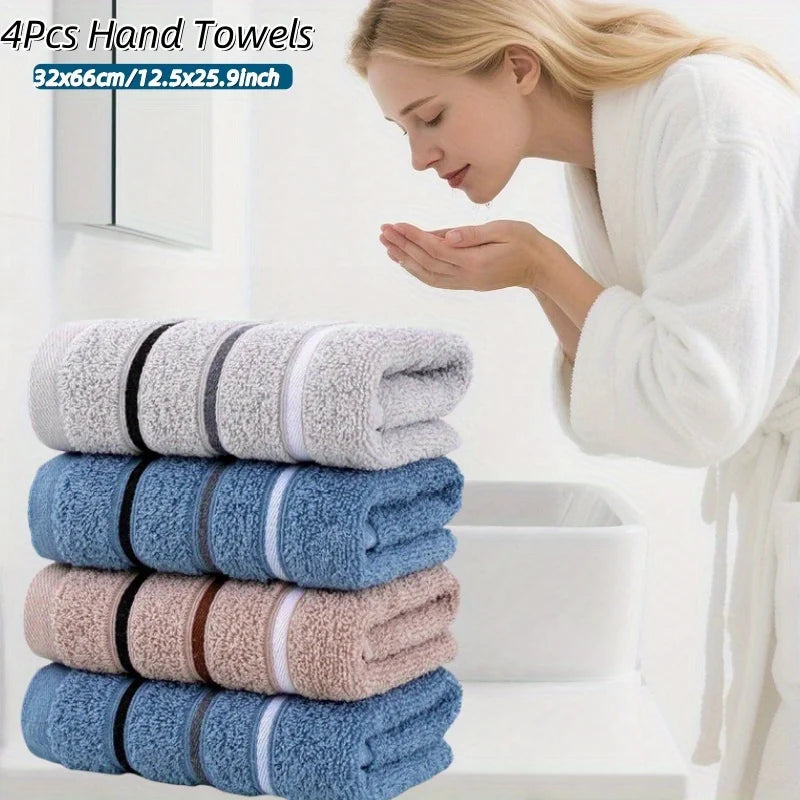 Juego de 4 toallas de baño, suaves y absorbentes, adecuadas para ducha, gimnasio, sauna, cocina y exteriores, multicolor Q