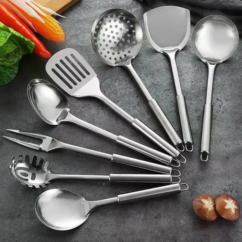 Utensilios de cocina, utensilios de cocina, pala de acero inoxidable, cuchara para sopa, utensilios giratorios, vajilla, herramienta de cocina, utensilios de cocina