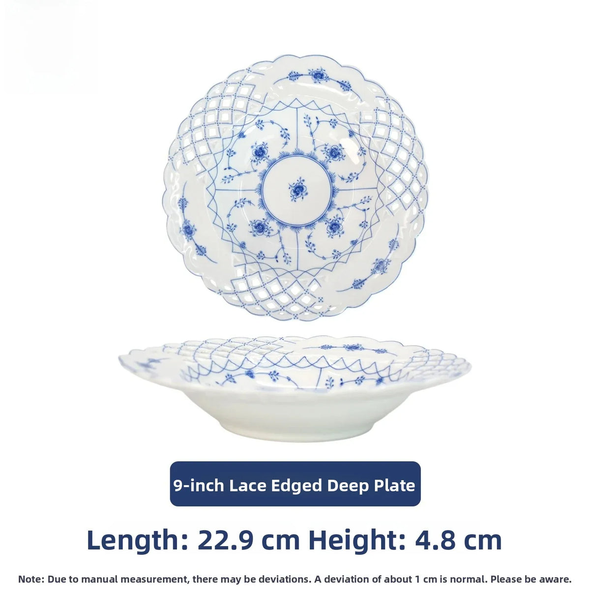Juego de vajilla de porcelana blanca de Jingdezhen con diseño de hierba Tang azul y blanca, plato llano para uso doméstico, t...