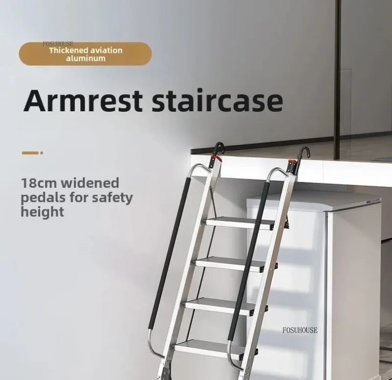 Portable Folding Ladder Household Aluminum Alloy Ladders Straight Ladder Home Furniture Escalator Mobile Climbing Stairs y