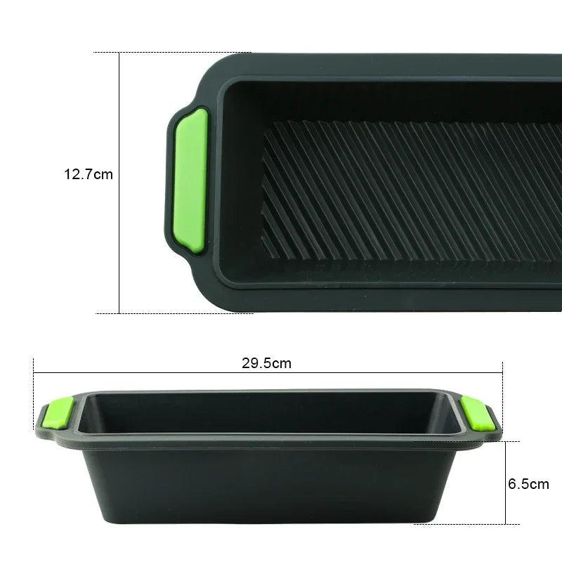 Bandeja rectangular de silicona para hornear, herramientas antiadherentes para molde, pan, tostada, tarta, larga, cuadrada