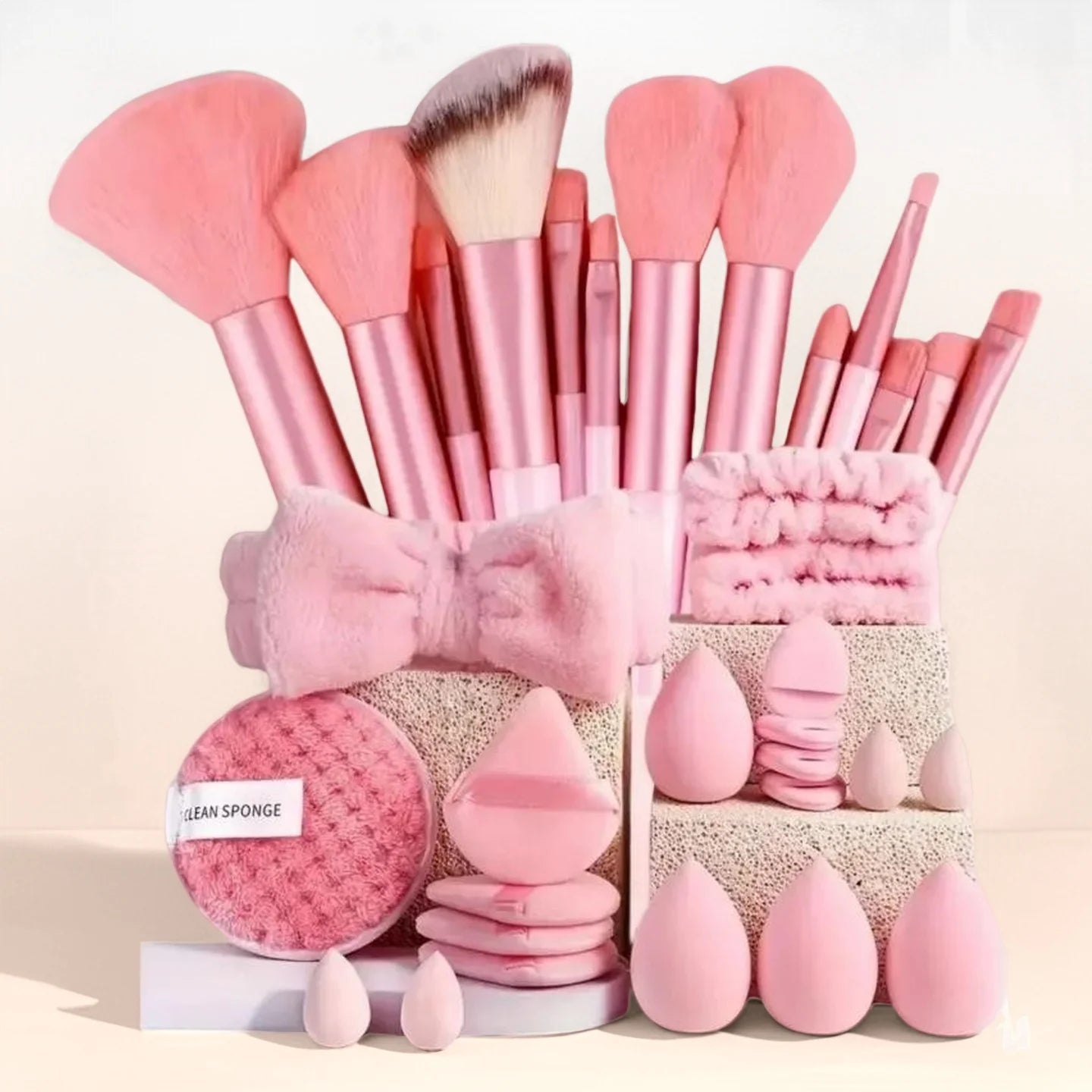 Juego de 33 Brochas de Maquillaje Profesionales para Piel Mixta, Kit Completo para Principiantes y Profesionales, Regalo Perfecto para Navidad