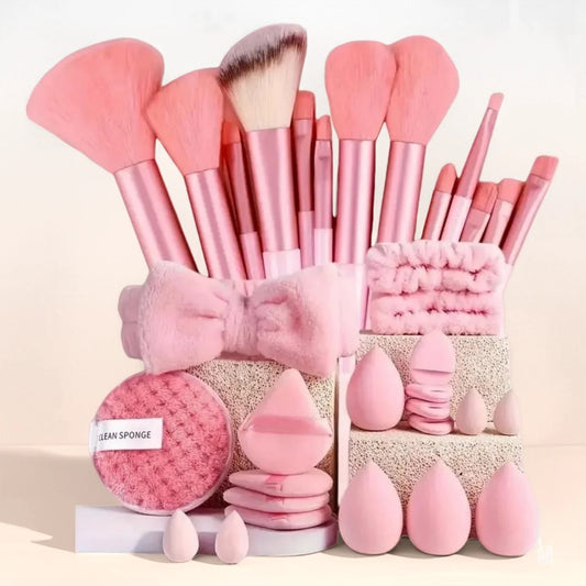 Juego de 33 Brochas de Maquillaje Profesionales para Piel Mixta, Kit Completo para Principiantes y Profesionales, Regalo Perfecto para Navidad