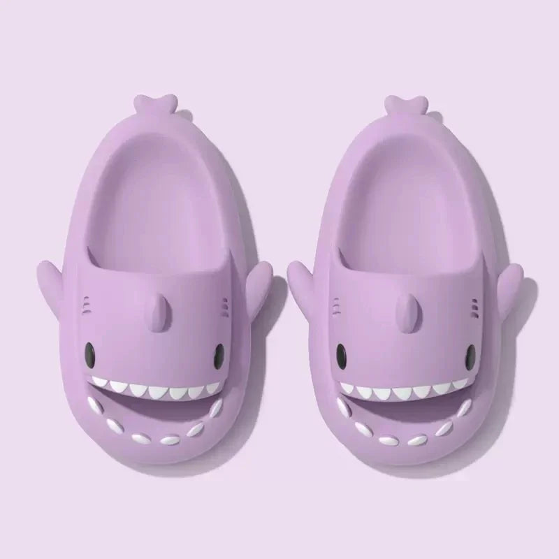 Zapatillas de tiburón para mujer y hombre, sandalias ligeras de EVA para interiores, con aletas extraíbles, chanclas de exterior para la playa