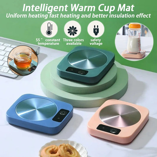 55 ℃   Posavasos Calefactor de Temperatura Constante, Calentamiento Uniforme, Compatible con Cualquier Forma de Taza, Inicio con un Clic, Apto para Café, Leche, Té, Enchufe Estadounidense