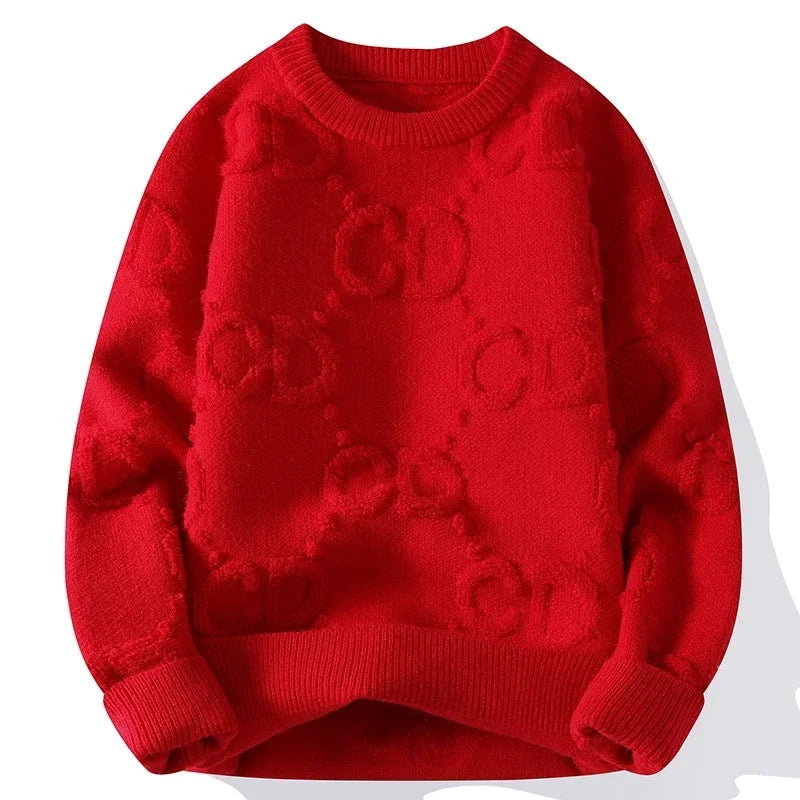 Nuevo Suéter de Punto para Hombre Otoño Invierno, Suéter de Lana Cálido y Suave de Alta Calidad para Hombre, Suéteres Clásicos y Elegantes para Hombre