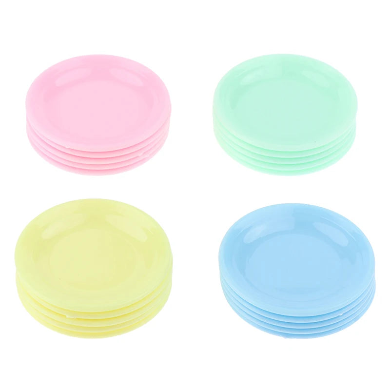 Mini platos de comida para casa de muñecas, plato de comedor de simulación para casa de muñecas, accesorios de cocina, juguetes para juego de imitación, 5 uds.