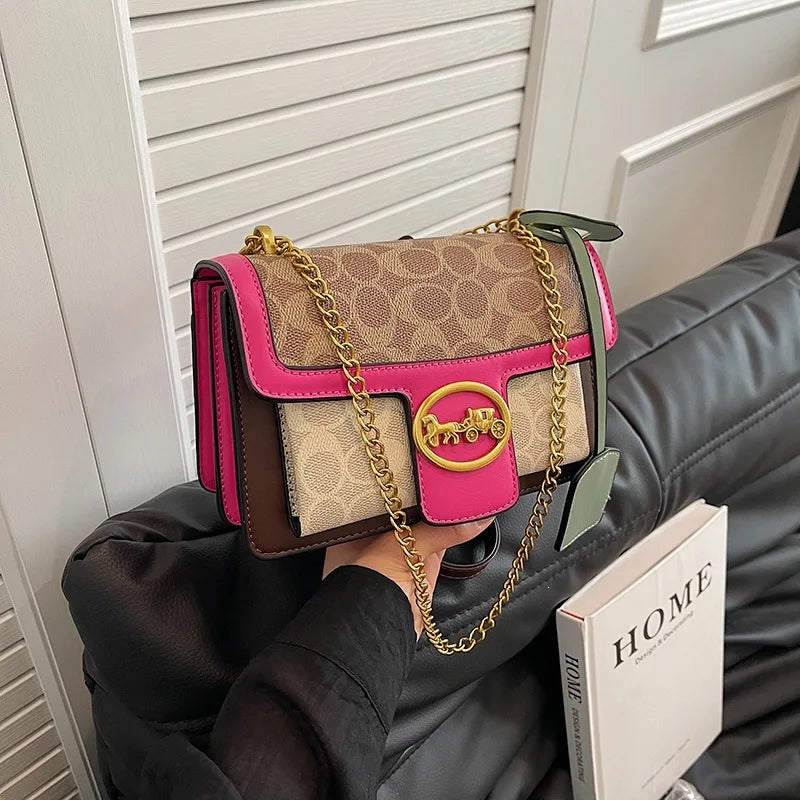 Bolso de Mujer de Diseño Avanzado 2026, Nuevo, Moderno y Elegante, con Cadena, Versátil, Bandolera, Bolso Cuadrado Pequeño