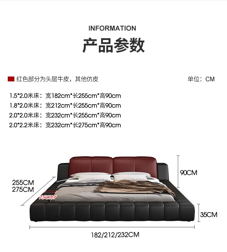 Tatami italiano de cuero Artificial de 180x200cm, cabecero alto, muebles de cama doble de lujo, juegos de cama con marco queen, muebles completos