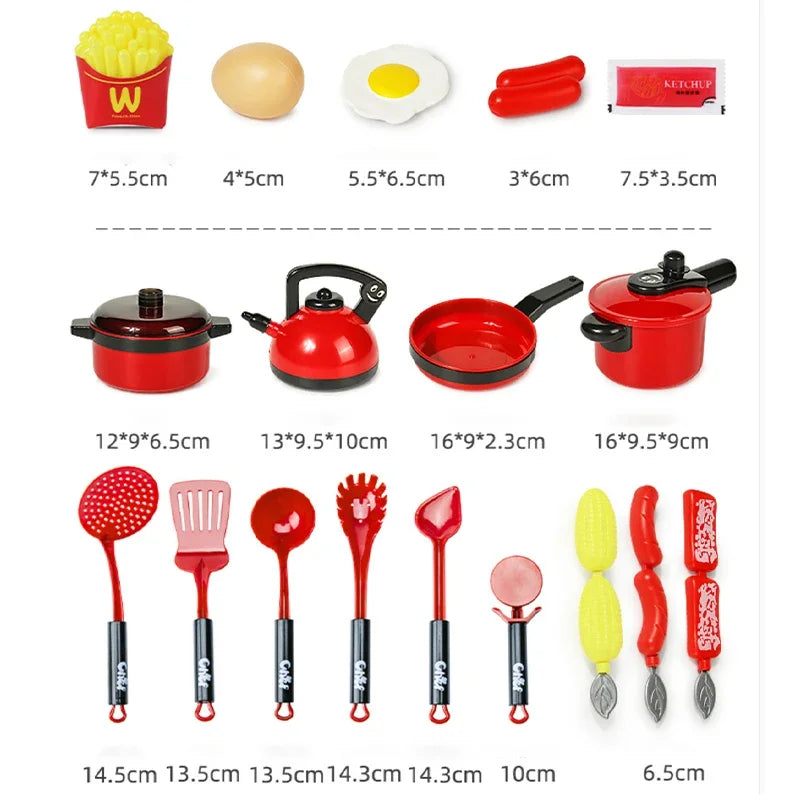 Juego de juguetes de cocina para niños y niñas, utensilios de cocina para cortar frutas, educación de simulación, juego de simulación
