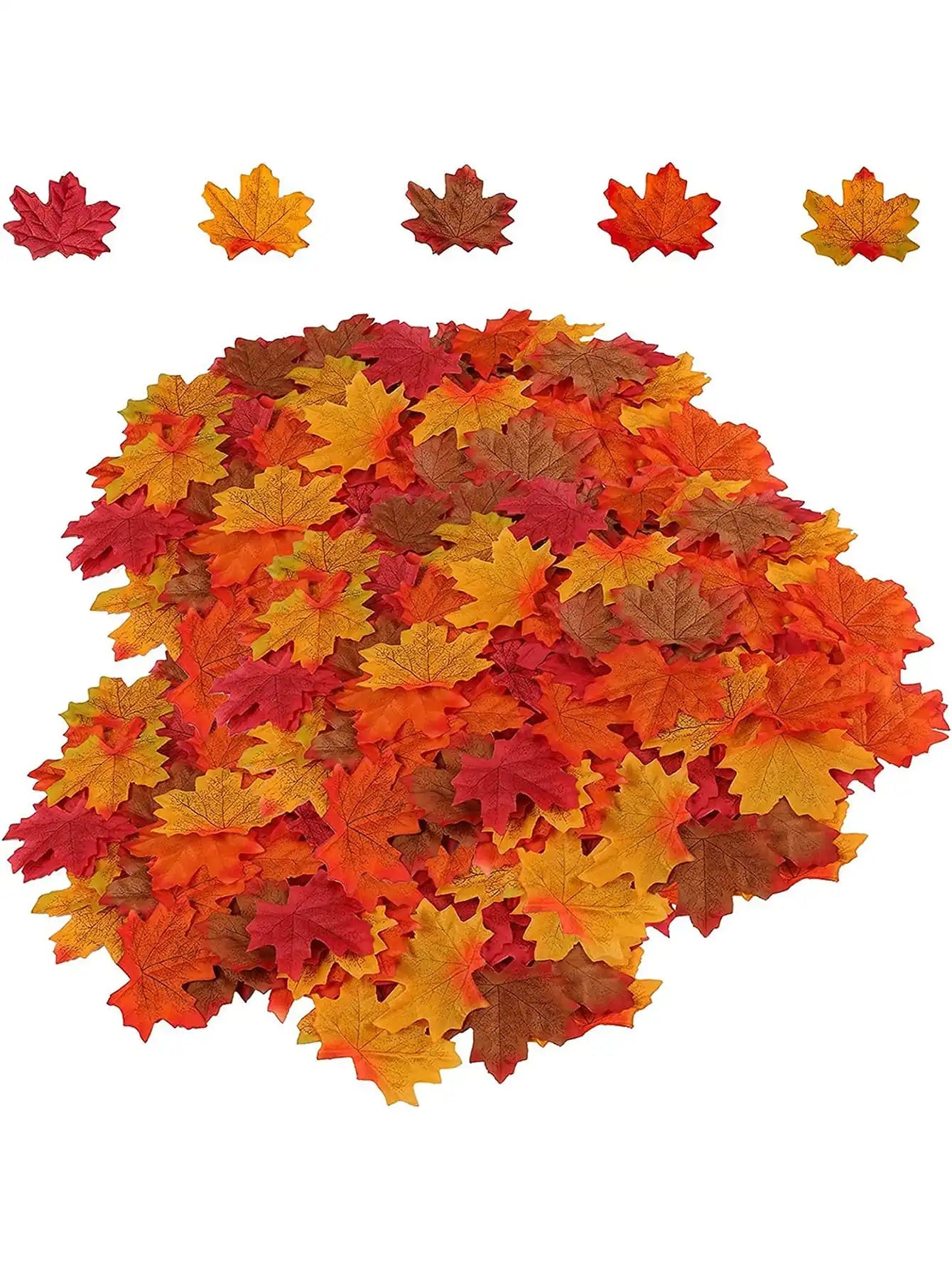 50/100 Uds plantas artificiales flores seda hoja de arce Halloween Festival fiesta decoración hogar habitación florero mesa patio boda álbum de recortes