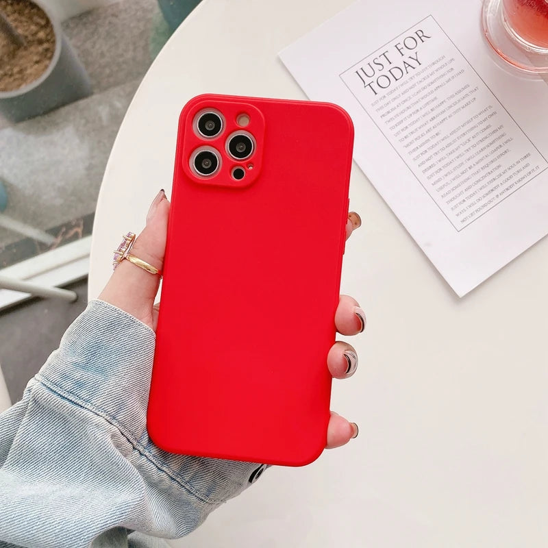 Funda de teléfono con protección de cámara para iPhone 11, 12, 13, 14 Pro Max XS X XR 7 8 Plus SE 2020, fundas traseras de parachoques a prueba de golpes