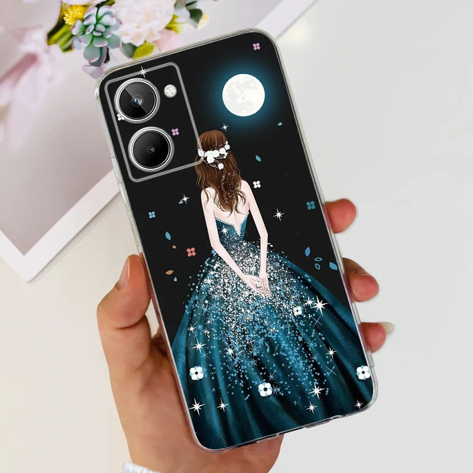 Para Realme 10 4G RMX3630 funda de teléfono suave de silicona TPU a prueba de golpes para Realme 10 funda protectora trasera con diseño de dibujos animados bonitos
