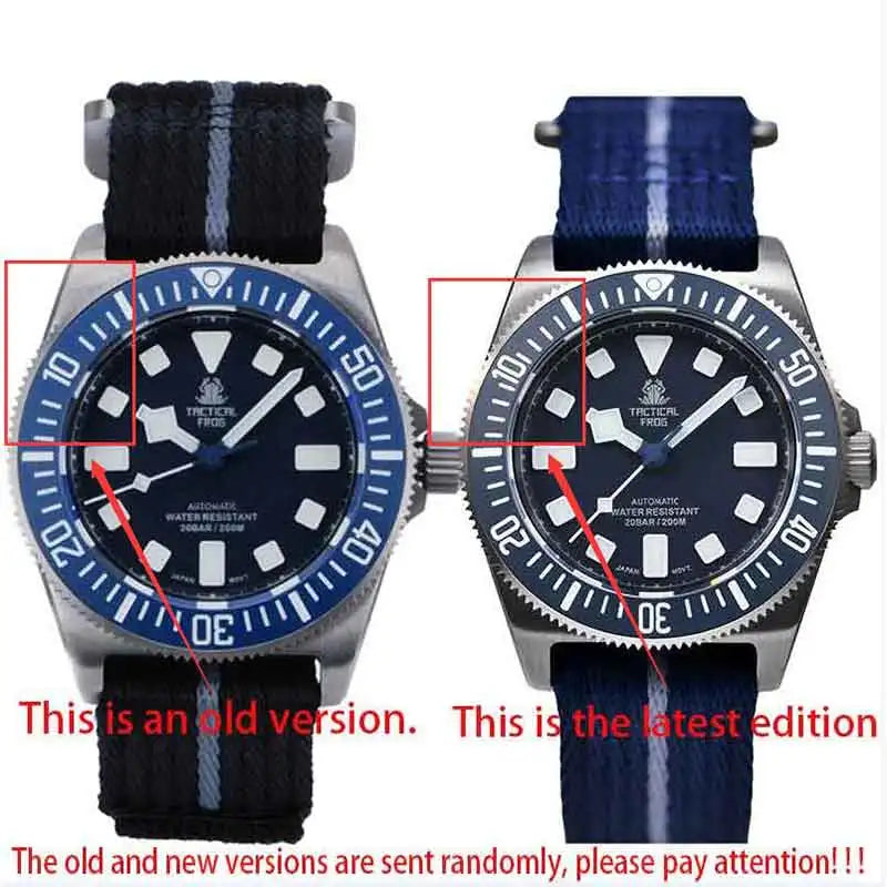 Reloj de buceo táctico Frog FXD V4 de titanio resistente al agua hasta 200M para hombre, movimiento NH35 de 42mm, BGW-9 de zafiro mecánico automático luminoso