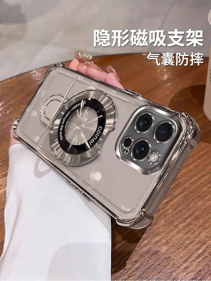 Para realme 15 Pro Funda de lujo galvanizada de silicona transparente soporte cubierta para realme 15Pro Funda de parachoques a prueba de golpes