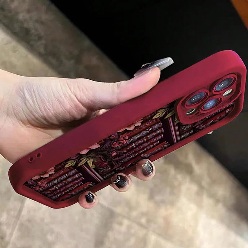 Para iPhone 13 fundas con estampado de estantería de acuarela floral funda de teléfono suave para iPhone 11 12 14 15 16 Pro Max XS X XR 7 8 Plus