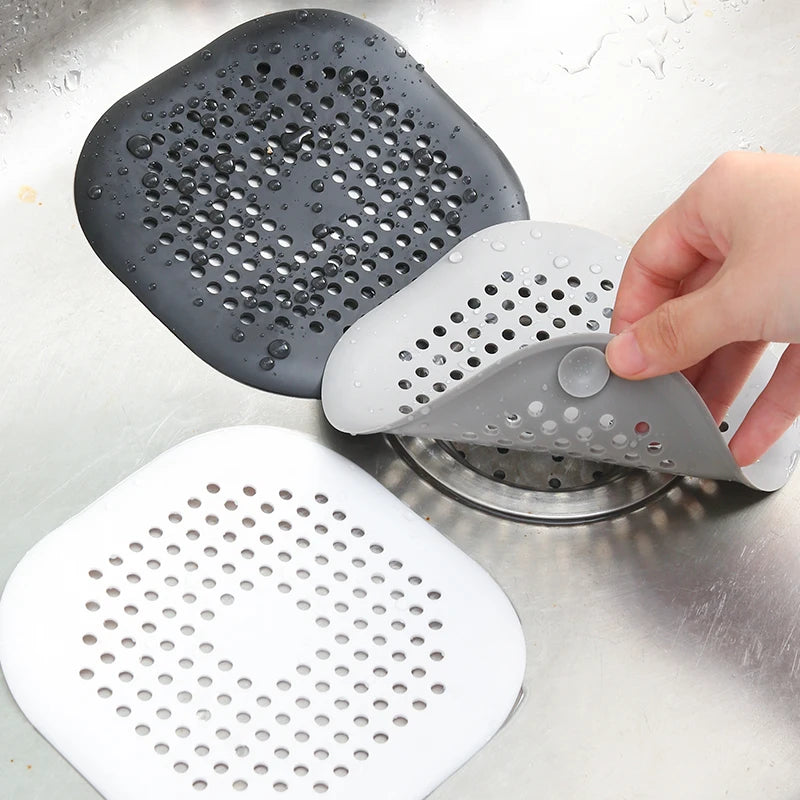 Tapón de silicona para desagües de cocina y baño, filtro de agua para bañera, accesorios para el hogar, atrapapelos para ducha y fregadero