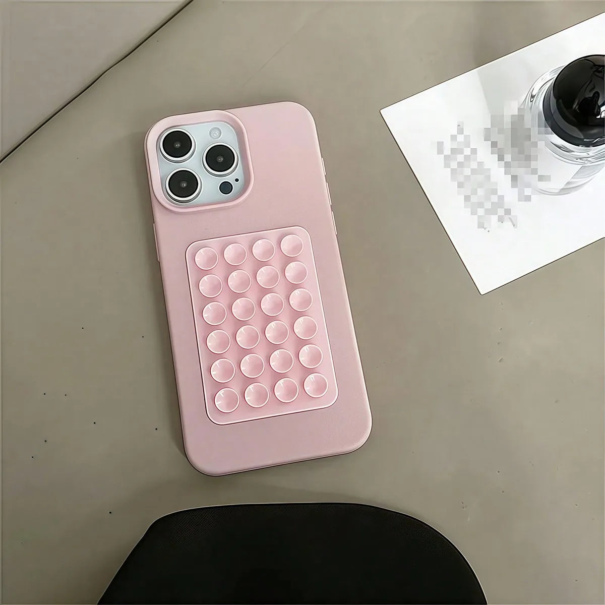 Funda para iPhone 17 16 15 Pro Plus 14 13 12 11 Pro Max, Antigolpes, de Lujo, con Soporte de Succión 3D, Diseño Litchi