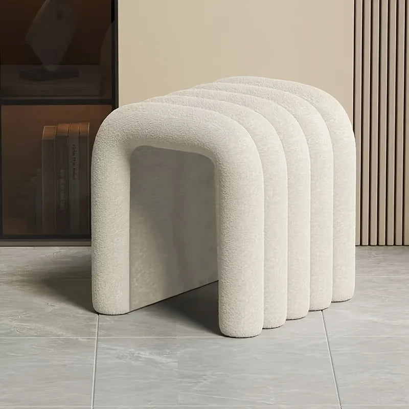 Taburete Moderno, Lujoso Reposapiés de Terciopelo y Banco de Maquillaje, Taburete Versátil para Decoración de Sala de Estar, Dormitorio y Pasillo