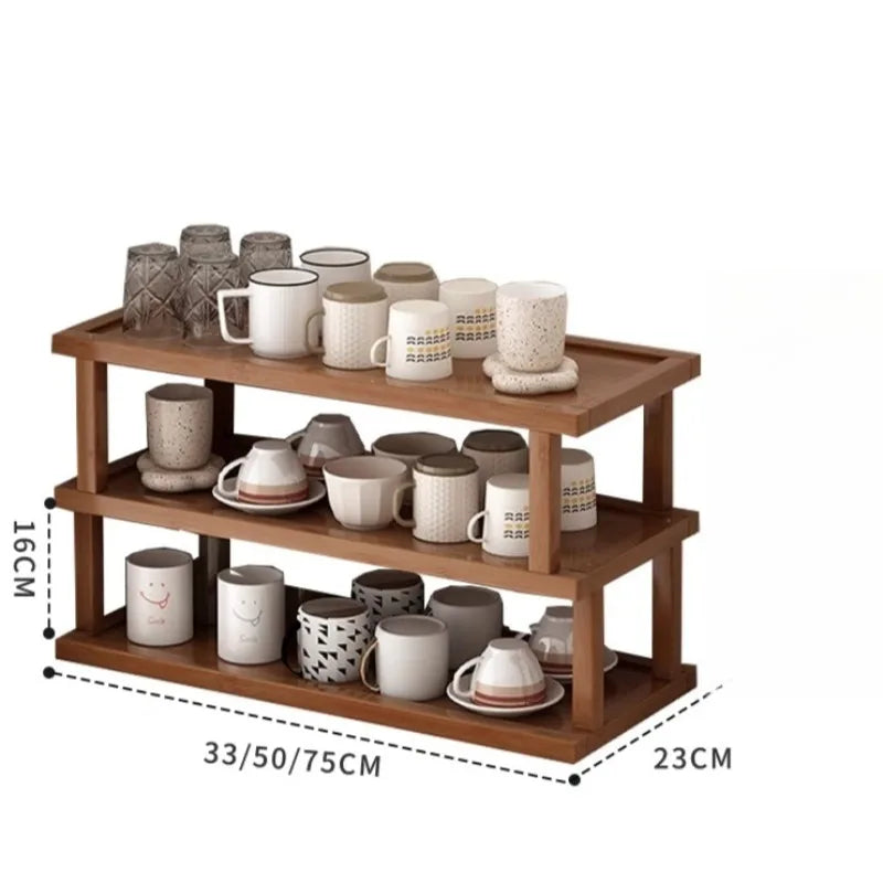 Estante de almacenamiento de escritorio de doble capa, organizador de encimera, portavasos Simple para organización de mesa de comedor y cocina