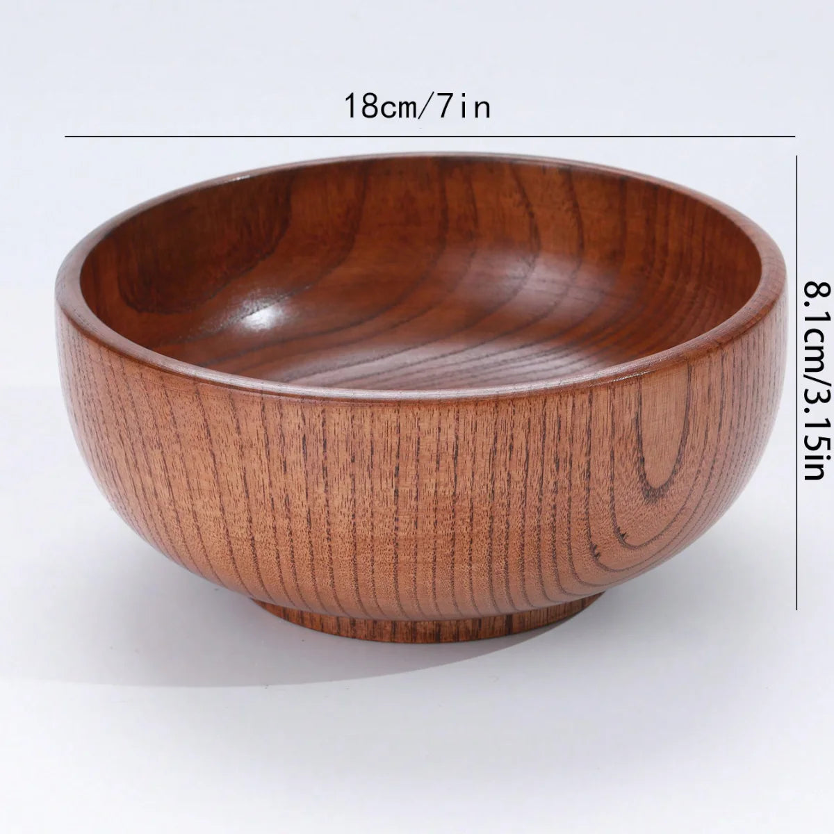 Tazón apilable de madera maciza, disponible en tamaños grande y pequeño, tazón de madera para el hogar para ensalada, arroz, sopa y fideos, 1 unidad
