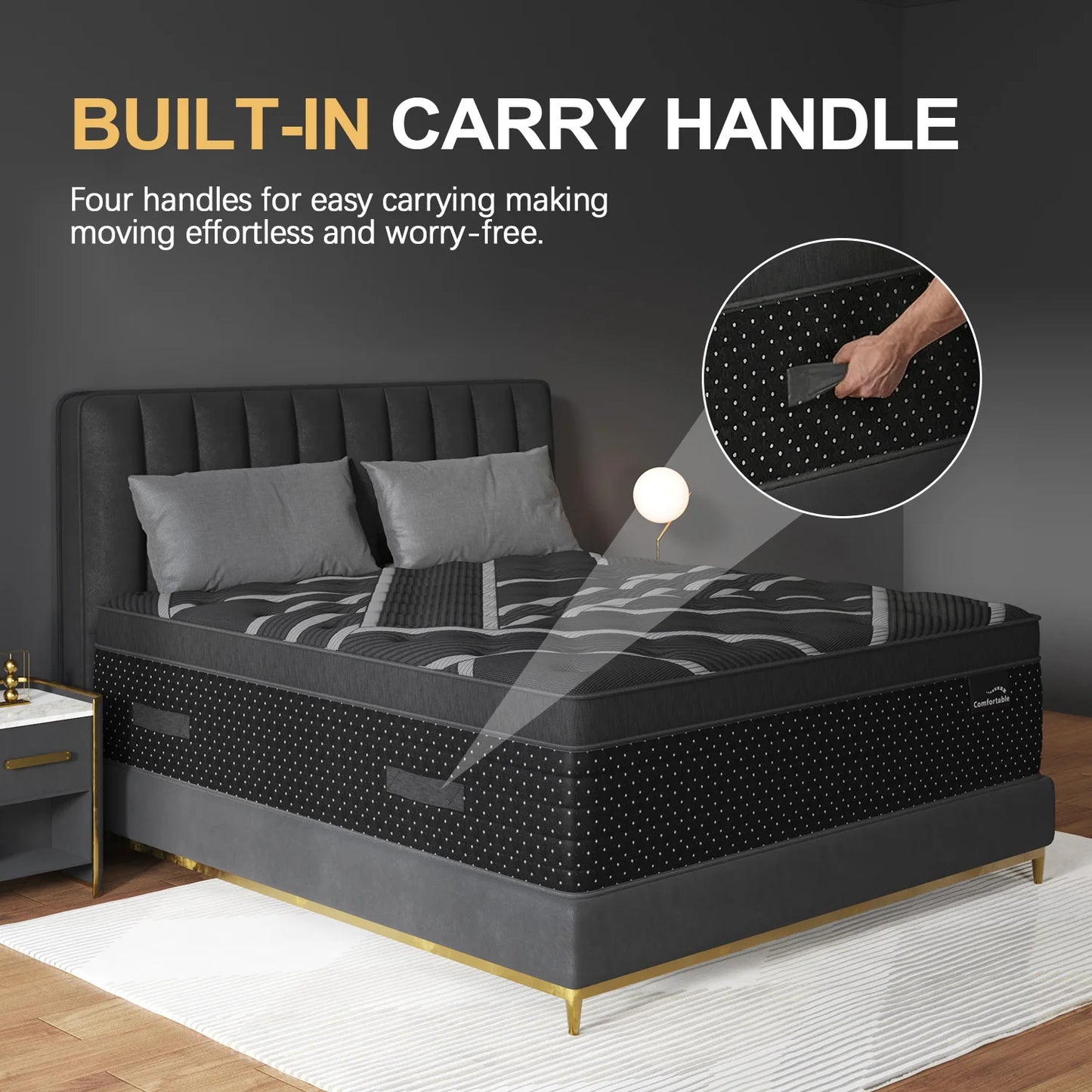 12/14in Hybrid Gel Memory Foam Mattress with Pocket Spring, Medium Firm, Motion Isolation Mattress in a Box
