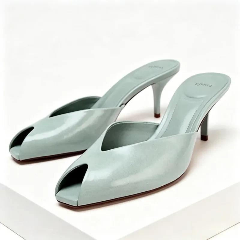 Zapatillas doradas para Mujer, Sandalias deslizantes sexis con punta abierta, tacones altos finos elegantes para Mujer, zapatos De diseñador De lujo, Sandalias De Mujer