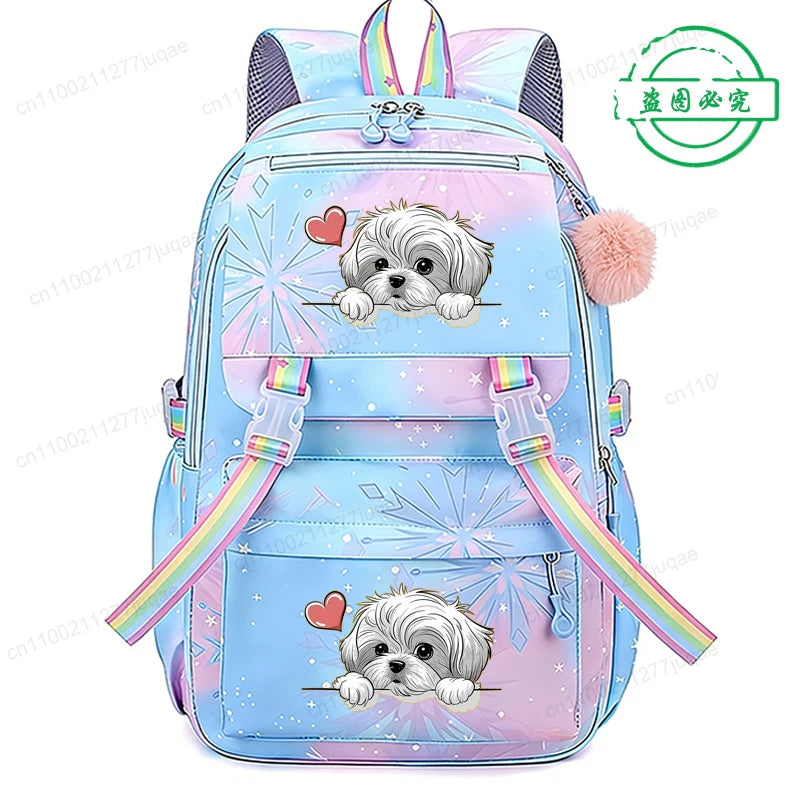 Mochila divertida con diseño de perro de Anime para niñas y niños, mochila informal para la escuela, mochila de dibujos animados, mochilas de viaje, regalo