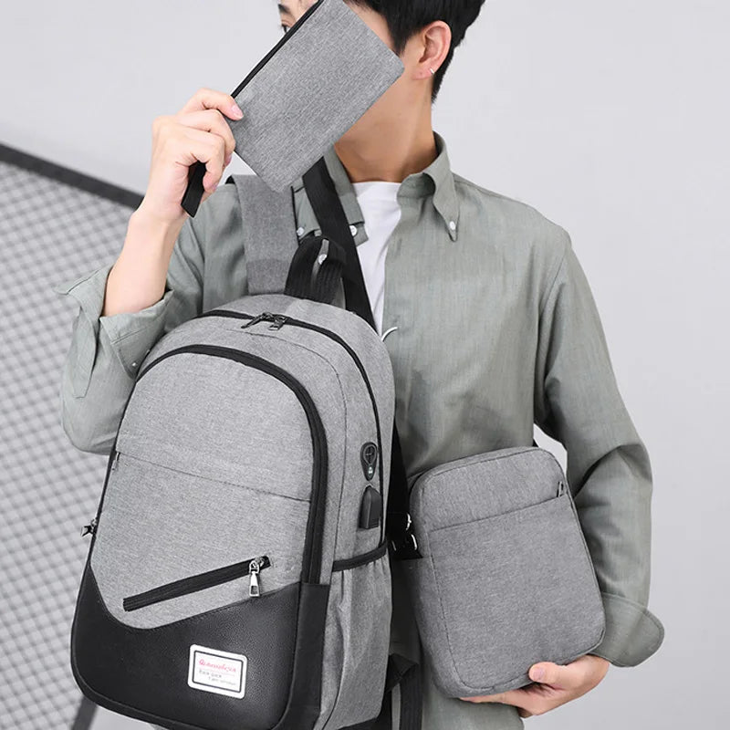 Conjunto de mochila para niños de 3 uds., mochilas de vuelta a la escuela para niñas, niños, estudiantes, mochilas para niños de primaria, bolsa de viaje de moda con carga USB