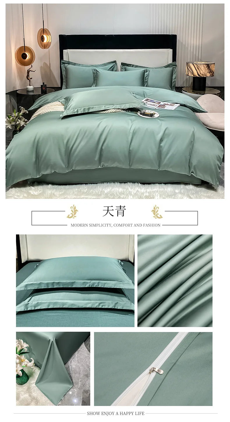 Juego de cama de lujo 100% algodón egipcio funda nórdica funda de almohada Ru Europa doble tamaño Queen King ropa de cama juegos de sábanas suaves